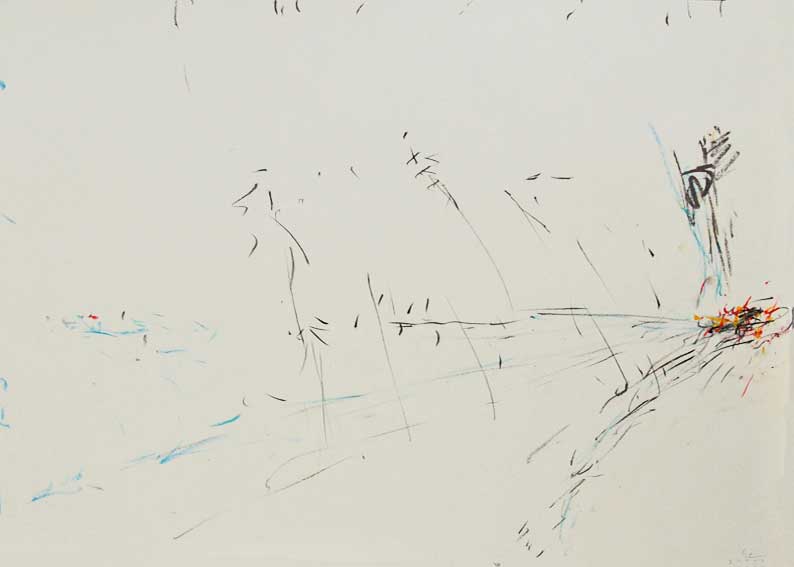 zeichnung, aquarell, kreide, primer auf 100g papier