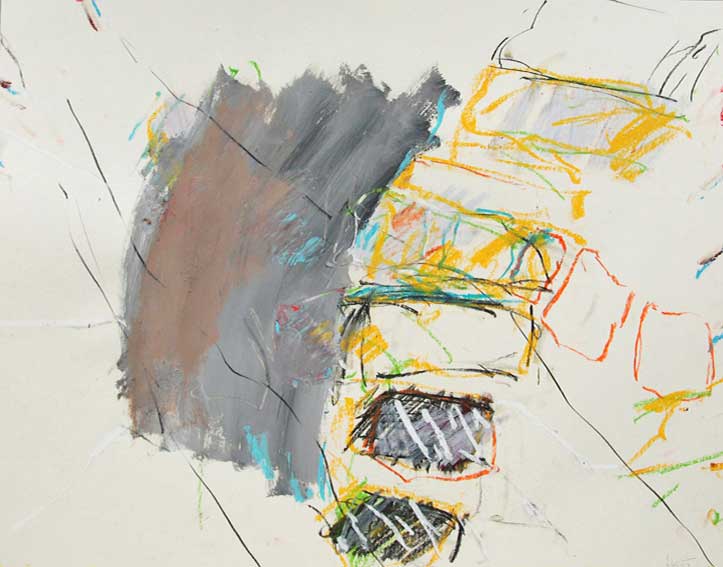 zeichnung, aquarell, kreide, primer auf 100g papier