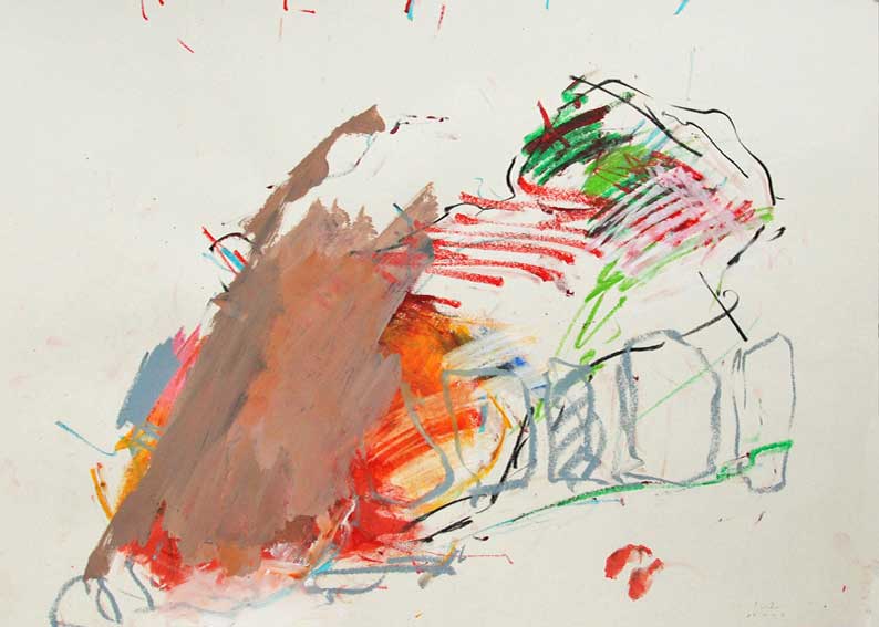 zeichnung, aquarell, kreide, primer auf 100g papier