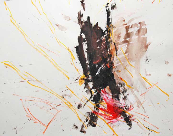 zeichnung, aquarell, kreide, primer auf 100g papier